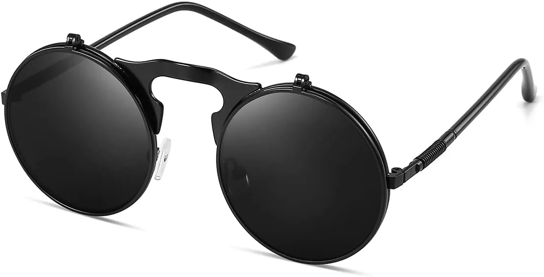 GYsnail — круглые солнцезащитные очки-трансформеры для мужчин, откидные очки с двойными линзами, маленькие очки в стиле хиппи GYsnail Make the world clear, Black
GYsnail — круглые солнцезащитные очки-трансформеры для мужчин, откидные очки с двойными линзами, маленькие очки в стиле хиппи GYsnail Make the world clear, Black