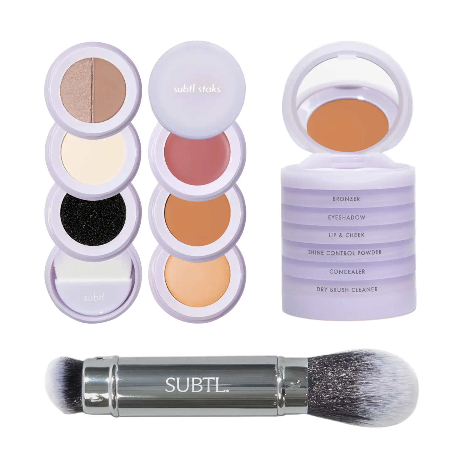 Многофункциональный набор для макияжа лица 6-в-1 с двусторонней кистью для лица SUBTL. Beauty, 010W (Medium with warm undertones)
Многофункциональный набор для макияжа лица 6-в-1 с двусторонней кистью для лица SUBTL. Beauty, 010W (Medium with warm undertones)