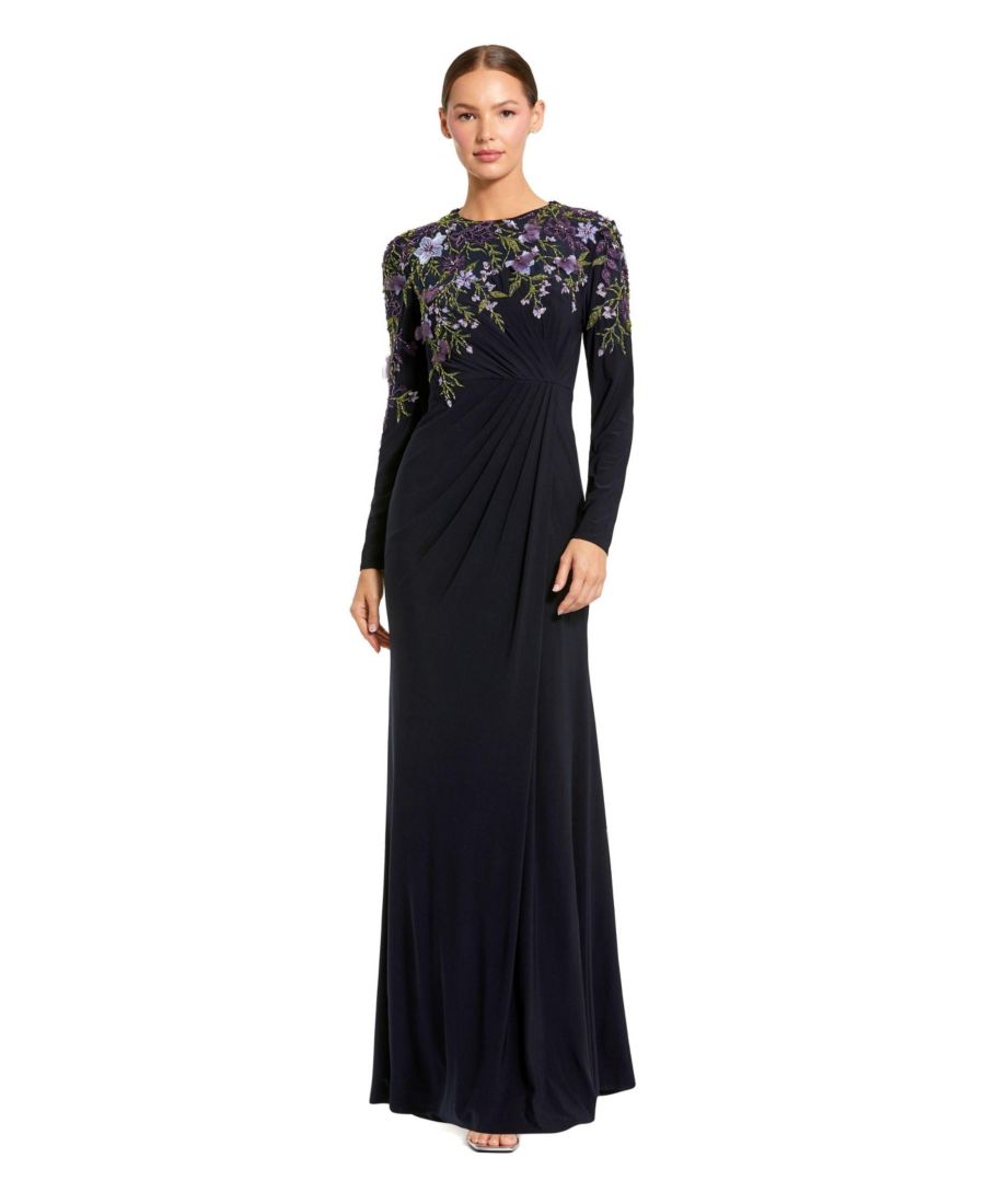 Женское облегающее трикотажное платье с длинными рукавами и декором Mac Duggal, Midnight
Женское облегающее трикотажное платье с длинными рукавами и декором Mac Duggal, Midnight