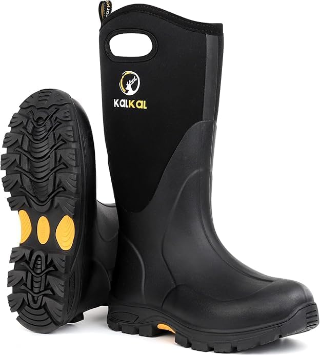 Резиновые сапоги Kalkal для мужчин и женщин, водонепроницаемые утепленные дождевые сапоги, дышащие неопрена грязевые сапоги, противоскользящие сапоги для фермеров и охотников, черный
Резиновые сапоги Kalkal для мужчин и женщин, водонепроницаемые утепленные дождевые сапоги, дышащие неопрена грязевые сапоги, противоскользящие сапоги для фермеров и охотников, черный