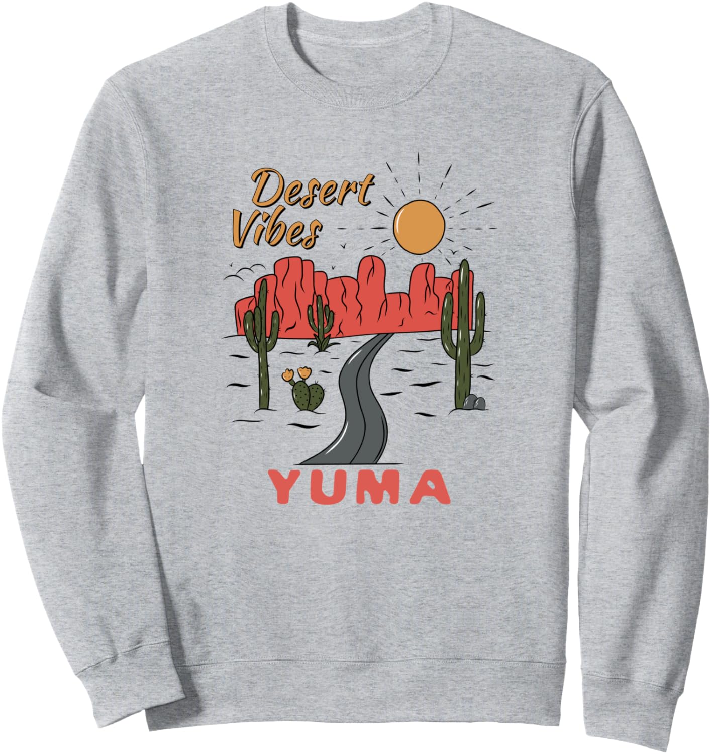 Толстовка с изображением кактуса сагуаро, серая, с изображением атмосферы пустыни Юма, штат Аризона Yuma Arizona Desert Vibes Saguaro Cactus
Толстовка с изображением кактуса сагуаро, серая, с изображением атмосферы пустыни Юма, штат Аризона Yuma Arizona Desert Vibes Saguaro Cactus