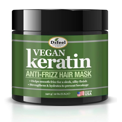 Маска для волос Vegan Keratin Anti-Frizz, 12 унций Difeel 
Маска для волос Vegan Keratin Anti-Frizz, 12 унций Difeel