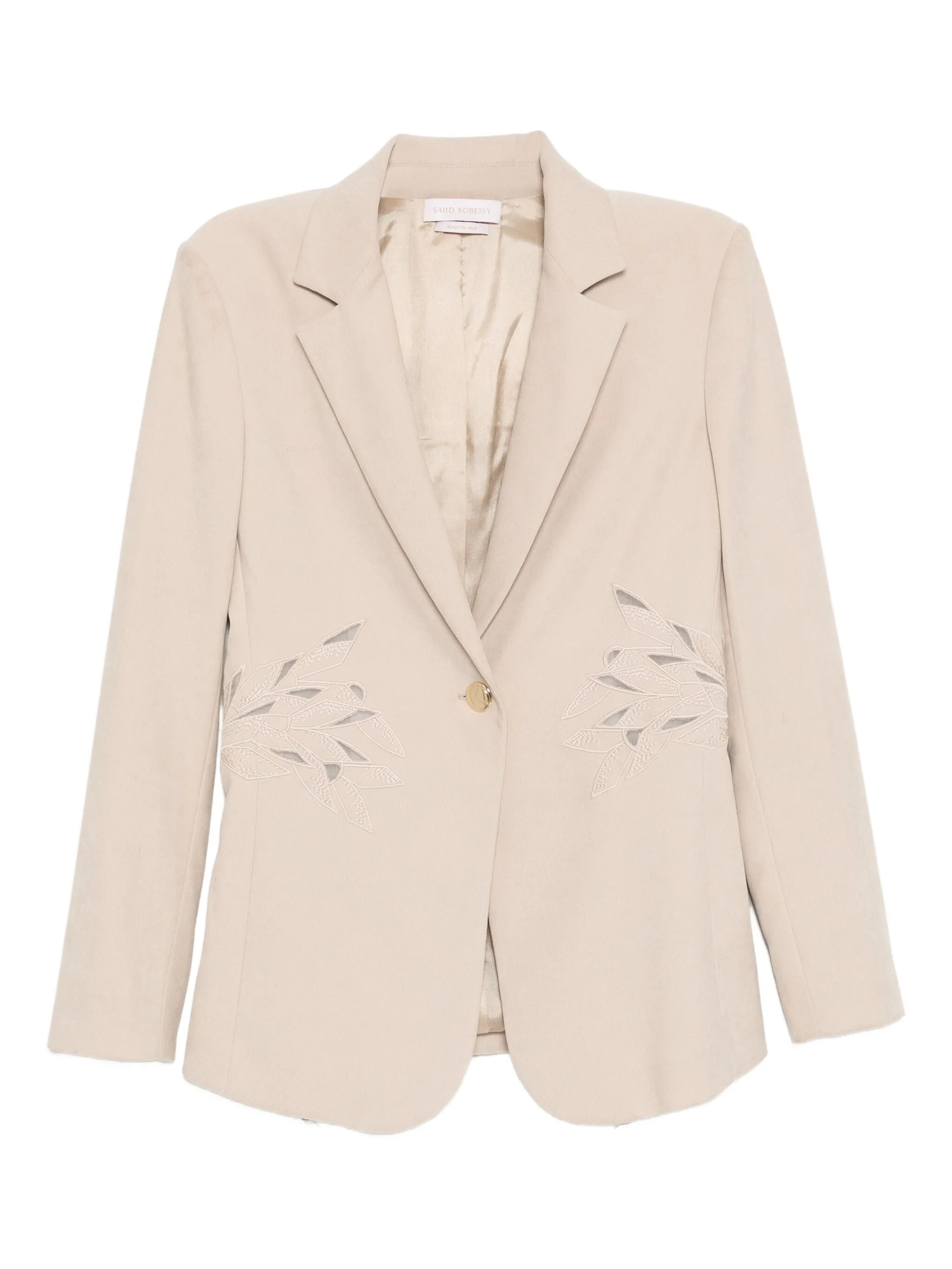 Пиджак строгого кроя с вышивкой Saiid Kobeisy, бежевый
Пиджак строгого кроя с вышивкой Saiid Kobeisy, бежевый
