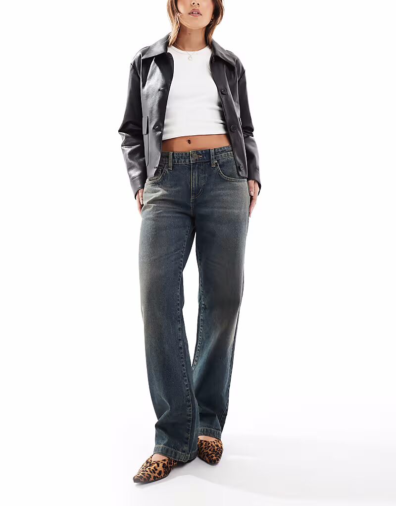 Джинсы с низкой посадкой, прямого кроя, ржаво-синего цвета Cotton On
Джинсы с низкой посадкой, прямого кроя, ржаво-синего цвета Cotton On