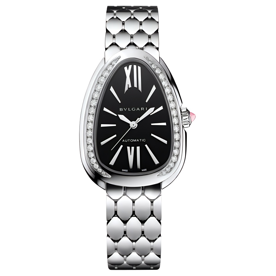 BVLGARI Часы Serpenti Series с автоматическим механизмом, стальной браслет, черный циферблат, 34 мм
BVLGARI Часы Serpenti Series с автоматическим механизмом, стальной браслет, черный циферблат, 34 мм