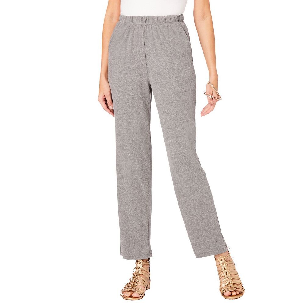 Женские прямые брюки из мягкого трикотажа прямого кроя Roaman's больших размеров, цвет Medium Heather Grey
Женские прямые брюки из мягкого трикотажа прямого кроя Roaman's больших размеров, цвет Medium Heather Grey