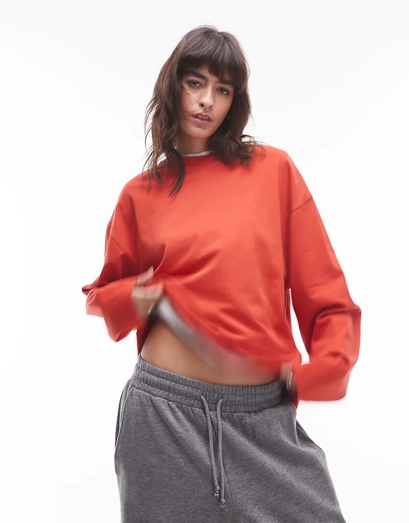 Футболка с длинными рукавами и отделкой швами цвета ржавчины Topshop
Футболка с длинными рукавами и отделкой швами цвета ржавчины Topshop