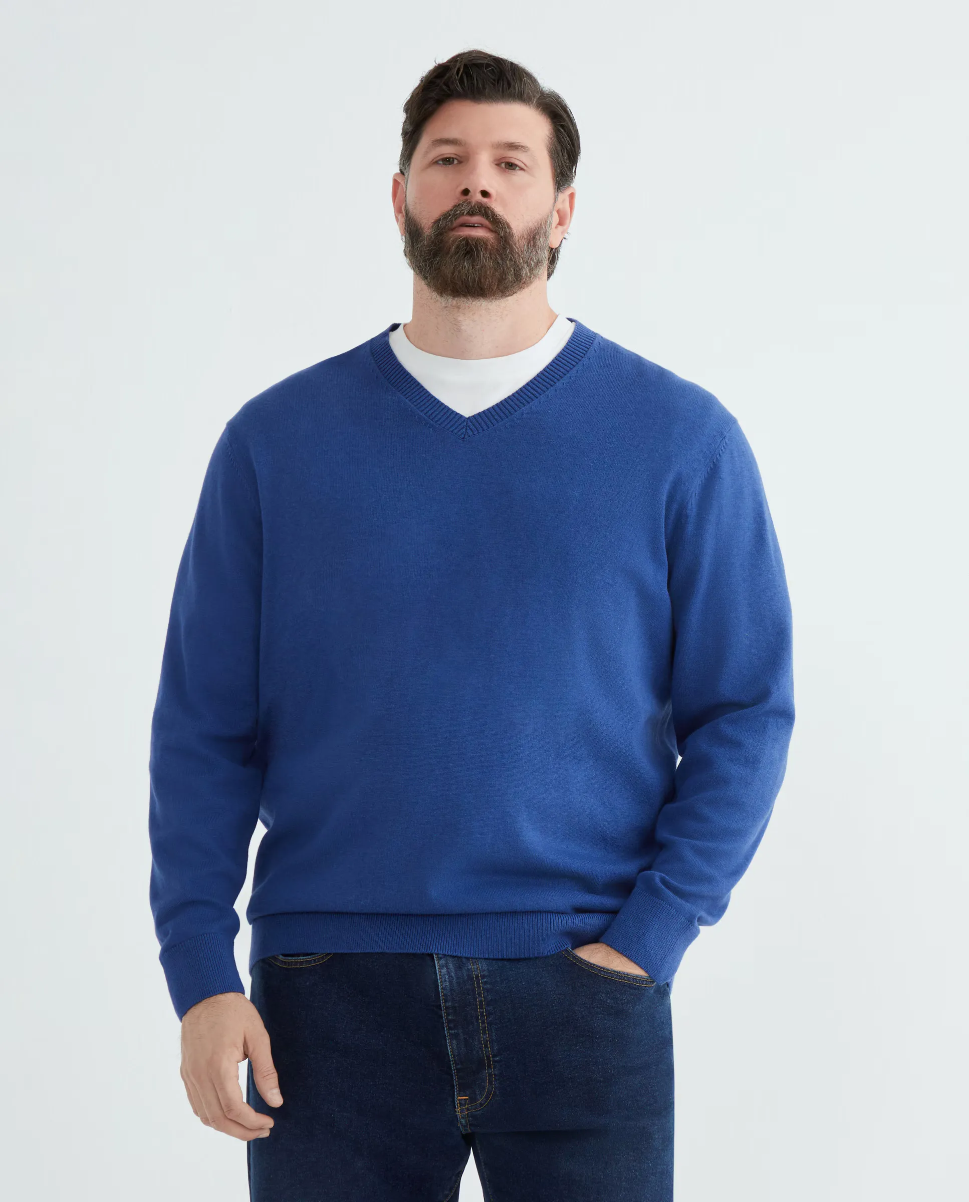 Джемпер с V-образным вырезом базовое мужское больших размеров Dustin, темно-синий
Джемпер с V-образным вырезом базовое мужское больших размеров Dustin, темно-синий