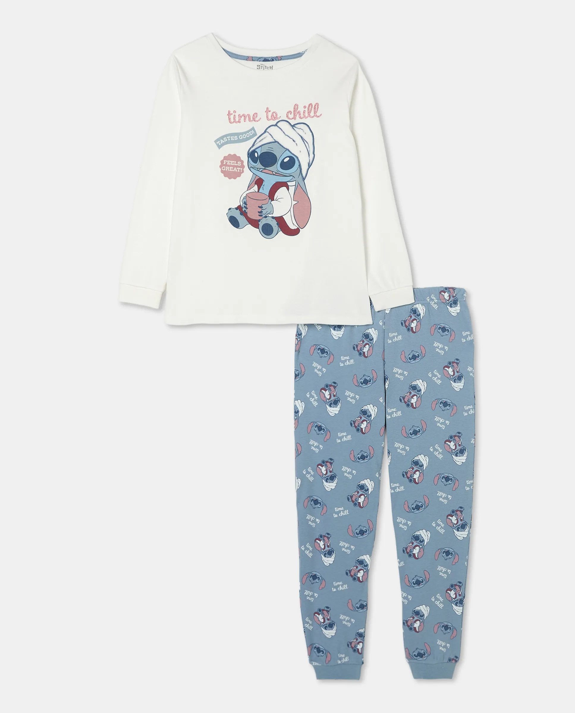 Длинная пижама с принтом Стич для сна, штаны с принтом для девочки Cotton Juice, белый
Длинная пижама с принтом Стич для сна, штаны с принтом для девочки Cotton Juice, белый