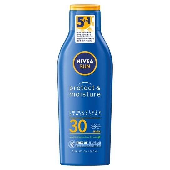 Увлажняющий лосьон для загара SPF30 200мл Nivea, Sun Protect & Moisture
Увлажняющий лосьон для загара SPF30 200мл Nivea, Sun Protect & Moisture