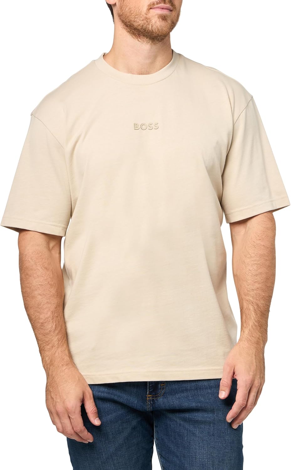 Мужская хлопковая футболка BOSS Tonal Center Logo, Peyote Beige
Мужская хлопковая футболка BOSS Tonal Center Logo, Peyote Beige