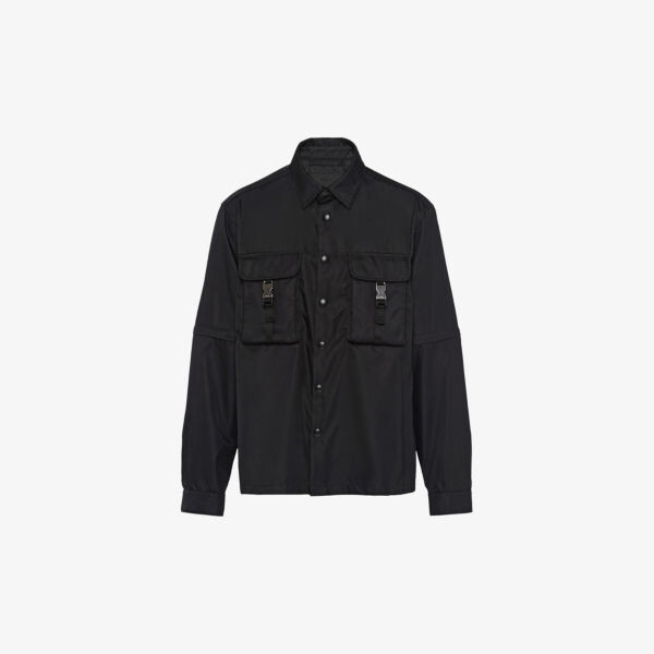 Рубашка Re-Nylon из переработанного нейлона с фирменной бляшкой Prada, черный
Рубашка Re-Nylon из переработанного нейлона с фирменной бляшкой Prada, черный