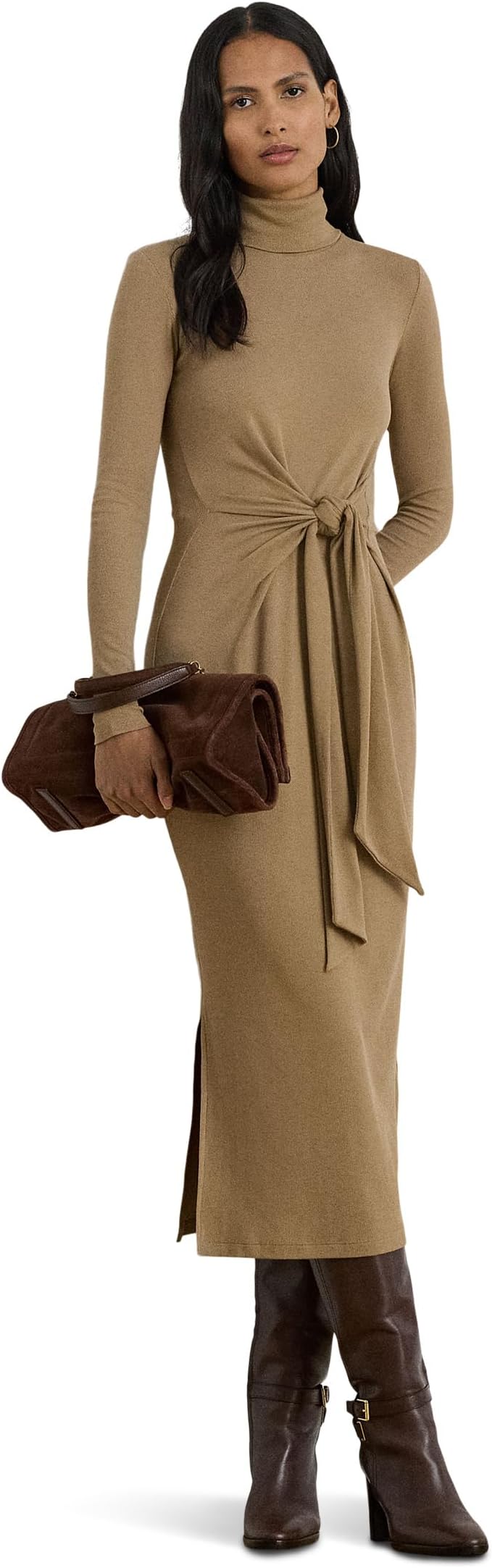Платье Lauren Ralph Lauren Tie-Front Turtleneck Dress, цвет Classic Camel 
Платье Lauren Ralph Lauren Tie-Front Turtleneck Dress, цвет Classic Camel