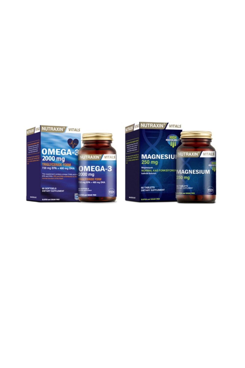 Nutraxin Омега-3 рыбий жир 2000 мг 60 мягких капсул + цитрат магния 250 мг 60 таблеток
Nutraxin Омега-3 рыбий жир 2000 мг 60 мягких капсул + цитрат магния 250 мг 60 таблеток