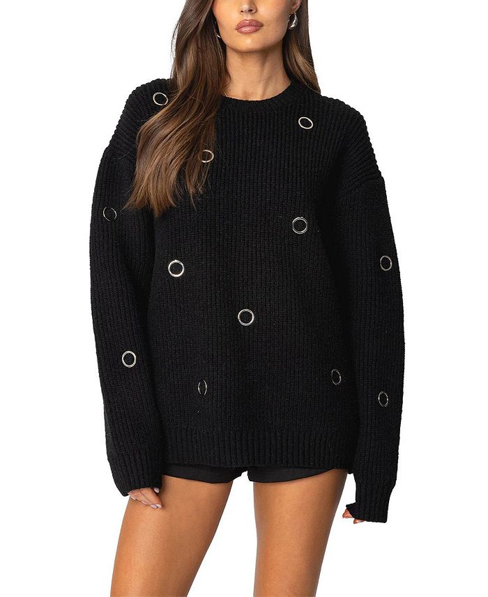 Эллия Громмет свитер оверсайз Edikted, черный
Эллия Громмет свитер оверсайз Edikted, черный