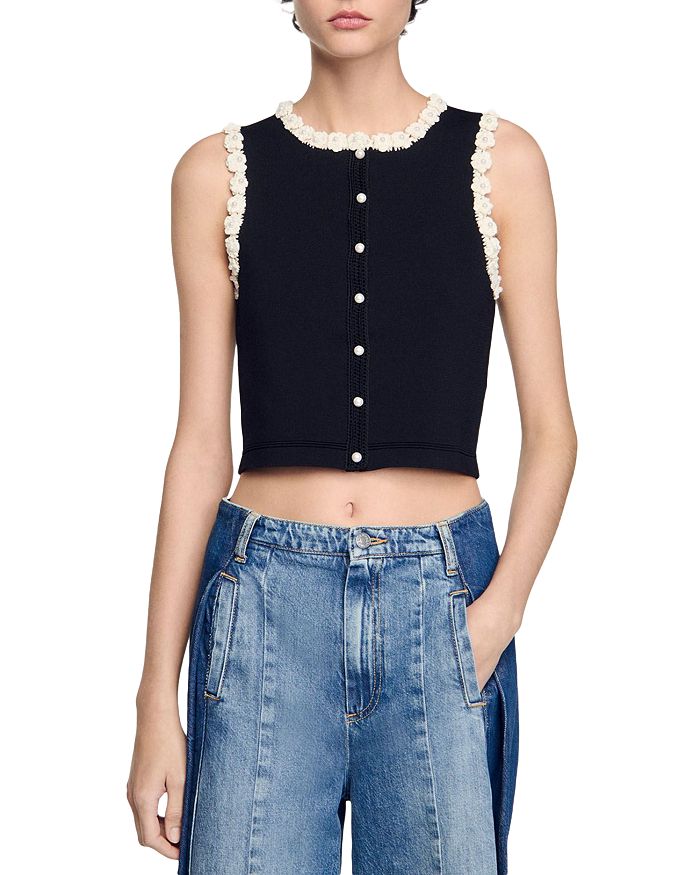 Кардиган крючком Sandro, черный
Кардиган крючком Sandro, черный