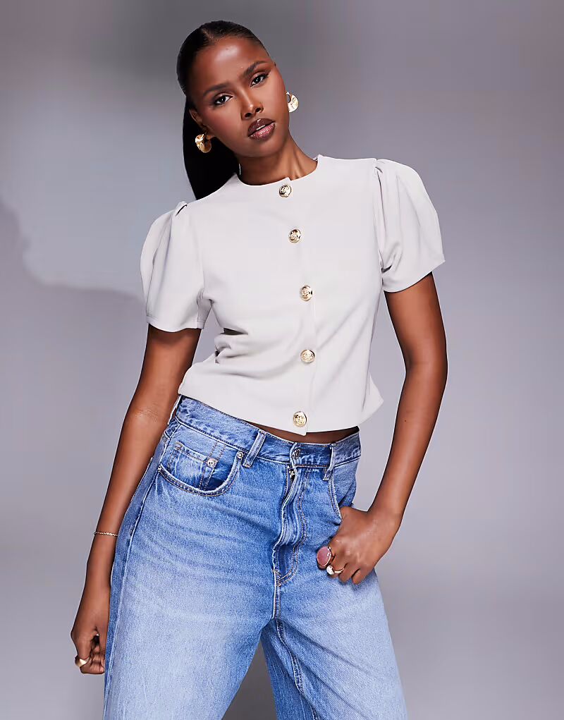 ASOS DESIGN ребристый рукав-фонарик структурированный топ с застежкой на пуговицы в каменном цвете
ASOS DESIGN ребристый рукав-фонарик структурированный топ с застежкой на пуговицы в каменном цвете