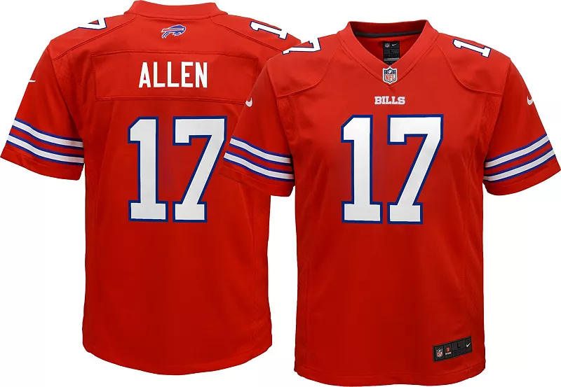 Красная игровая майка Nike Youth Buffalo Bills Josh Allen № 17
Красная игровая майка Nike Youth Buffalo Bills Josh Allen № 17
