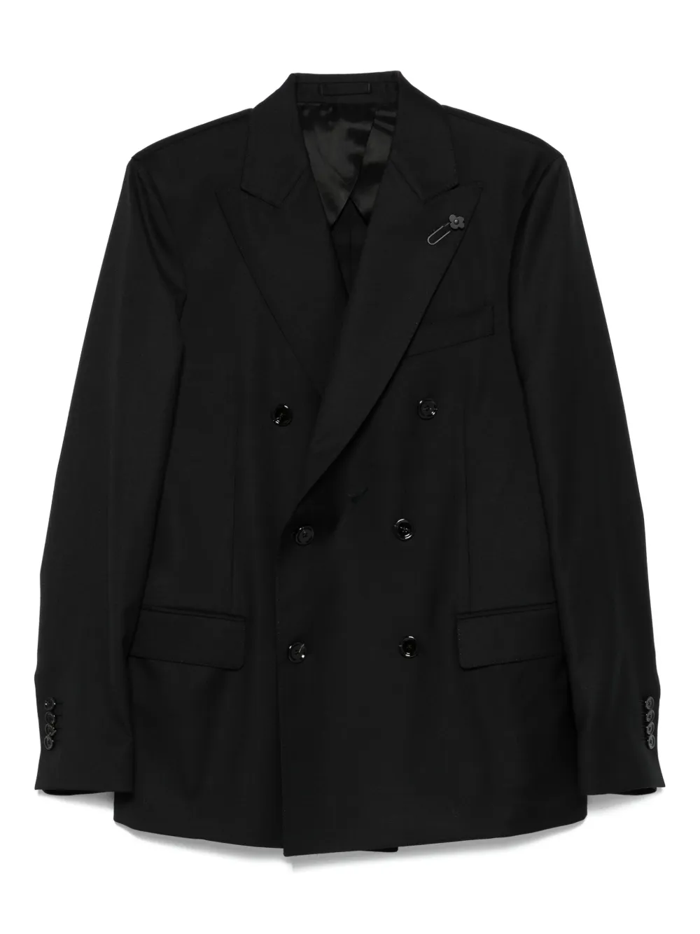 Костюм с двубортным пиджаком Lardini, черный
Костюм с двубортным пиджаком Lardini, черный