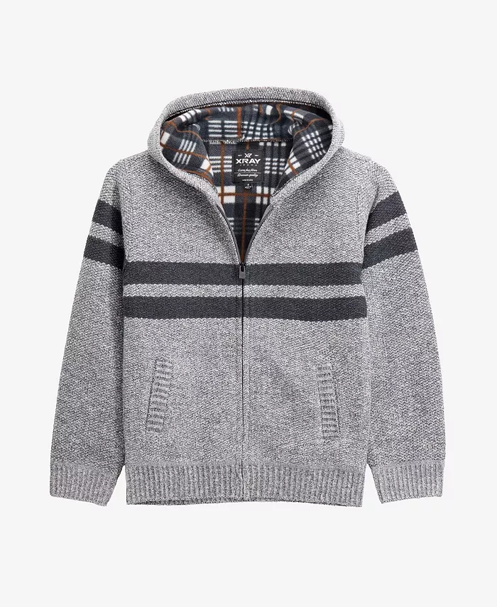 Мальчиковый худи с фланелевой подкладкой и молнией на всю длину в полоску Xray, серый
Мальчиковый худи с фланелевой подкладкой и молнией на всю длину в полоску Xray, серый