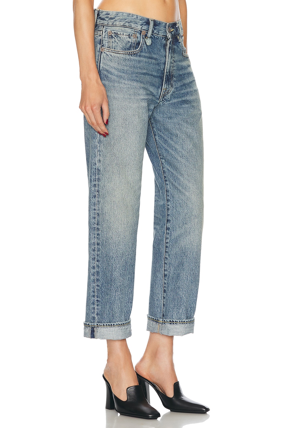 Бойфренды с прямыми штанинами R13, Lena Blue 
Бойфренды с прямыми штанинами R13, Lena Blue