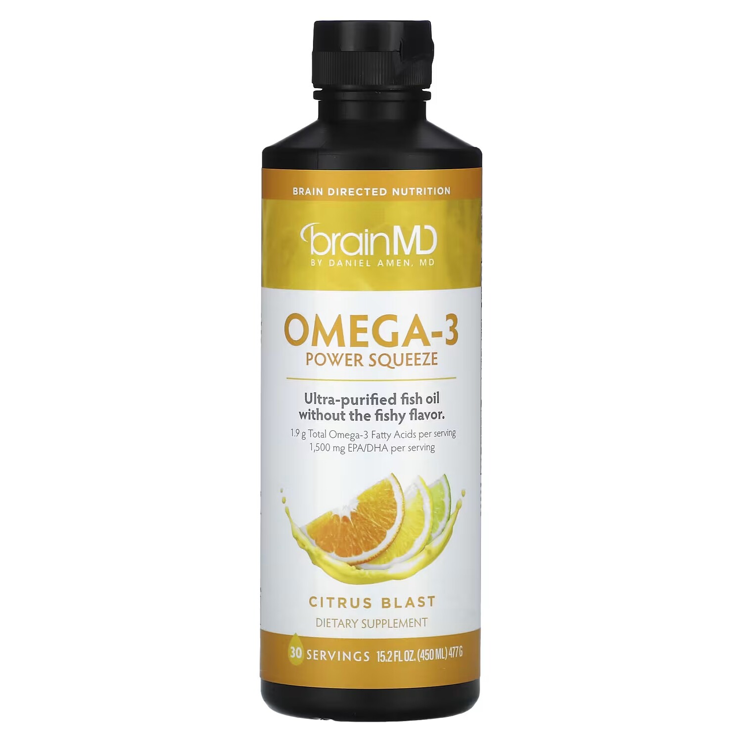 Добавка BrainMD Omega-3 Power Squeeze Citrus Blast, 477 г 
Добавка BrainMD Omega-3 Power Squeeze Citrus Blast, 477 г