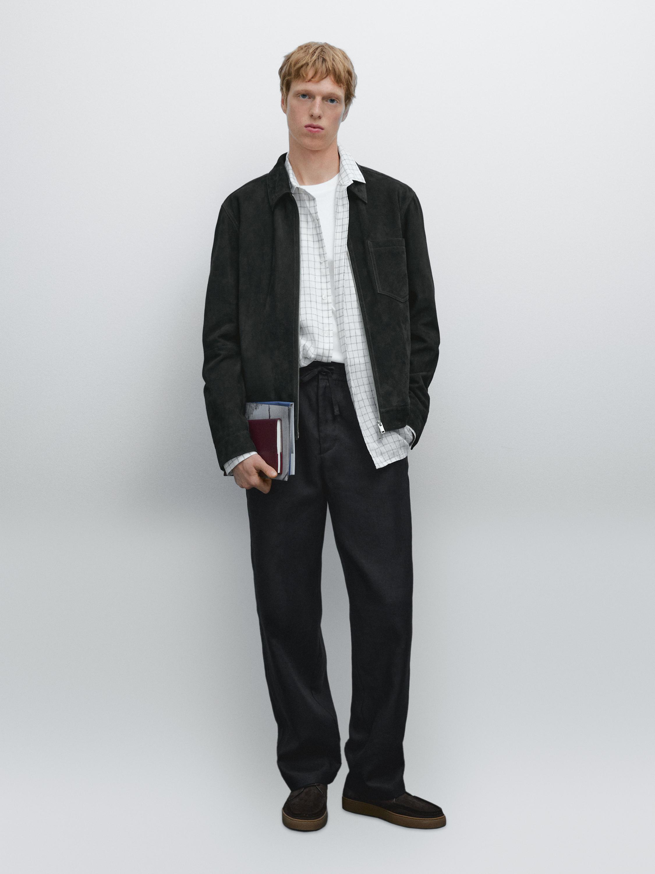 Замшевая кожаная куртка Massimo Dutti, темно-синий
Замшевая кожаная куртка Massimo Dutti, темно-синий