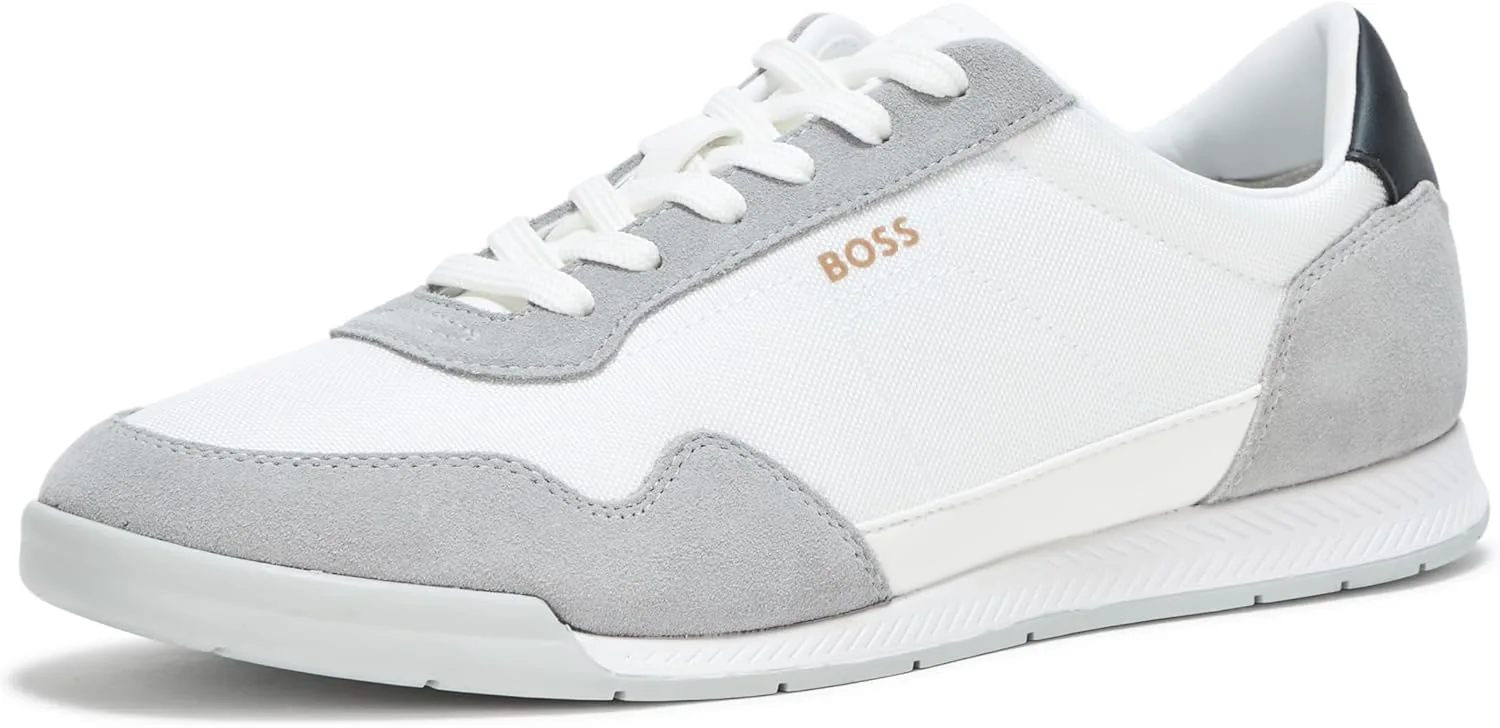 Мужские кожаные кроссовки BOSS Titanium с низким профилем, слоновая кость
Мужские кожаные кроссовки BOSS Titanium с низким профилем, слоновая кость