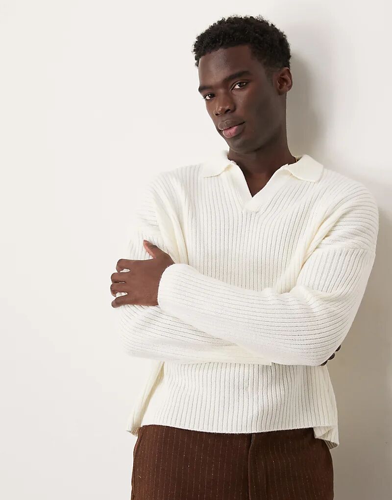 Очень большой свободный джемпер в стиле рыбалки с ребристым узором и вырезом горловины цвета экрю ASOS DESIGN
Очень большой свободный джемпер в стиле рыбалки с ребристым узором и вырезом горловины цвета экрю ASOS DESIGN