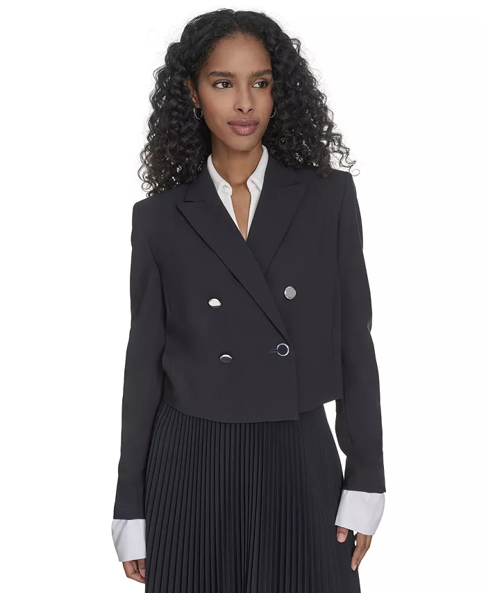 Женский двубортный укороченный жакет Calvin Klein, синий
Женский двубортный укороченный жакет Calvin Klein, синий