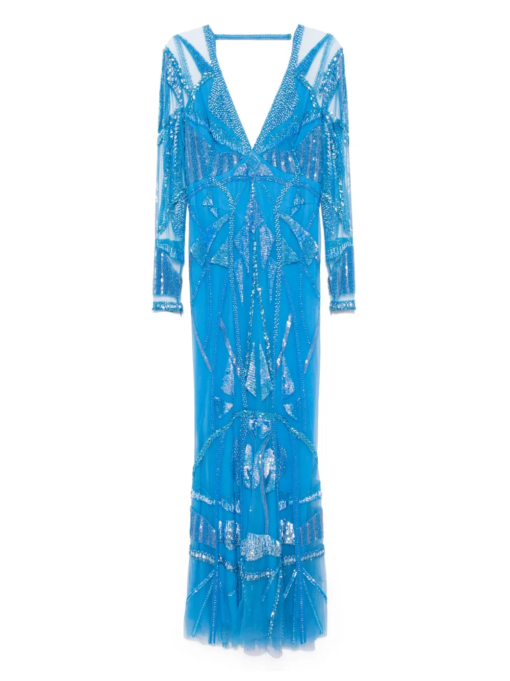 Вечернее платье с V-образным вырезом и вышивкой Zuhair Murad, синий
Вечернее платье с V-образным вырезом и вышивкой Zuhair Murad, синий