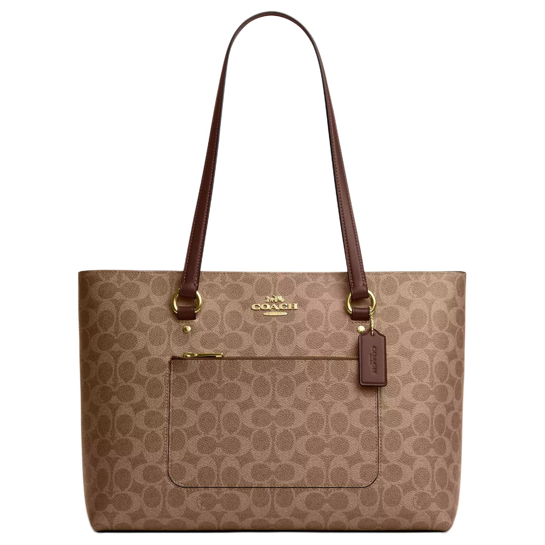 COACH Кожаная холщовая сумка-шоппер
COACH Кожаная холщовая сумка-шоппер