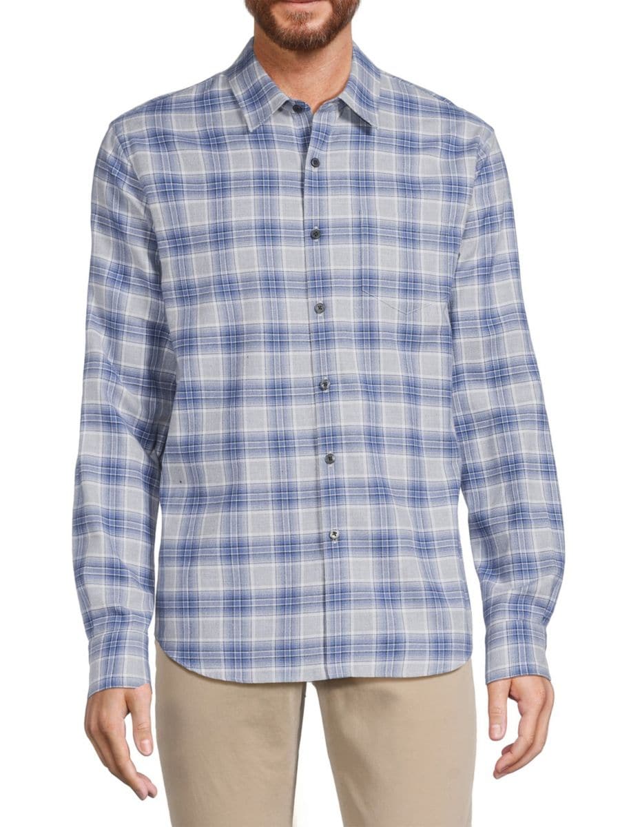 Рубашка из хлопка в клетку Виноградник Vince, цвет Light Cobalt 
Рубашка из хлопка в клетку Виноградник Vince, цвет Light Cobalt