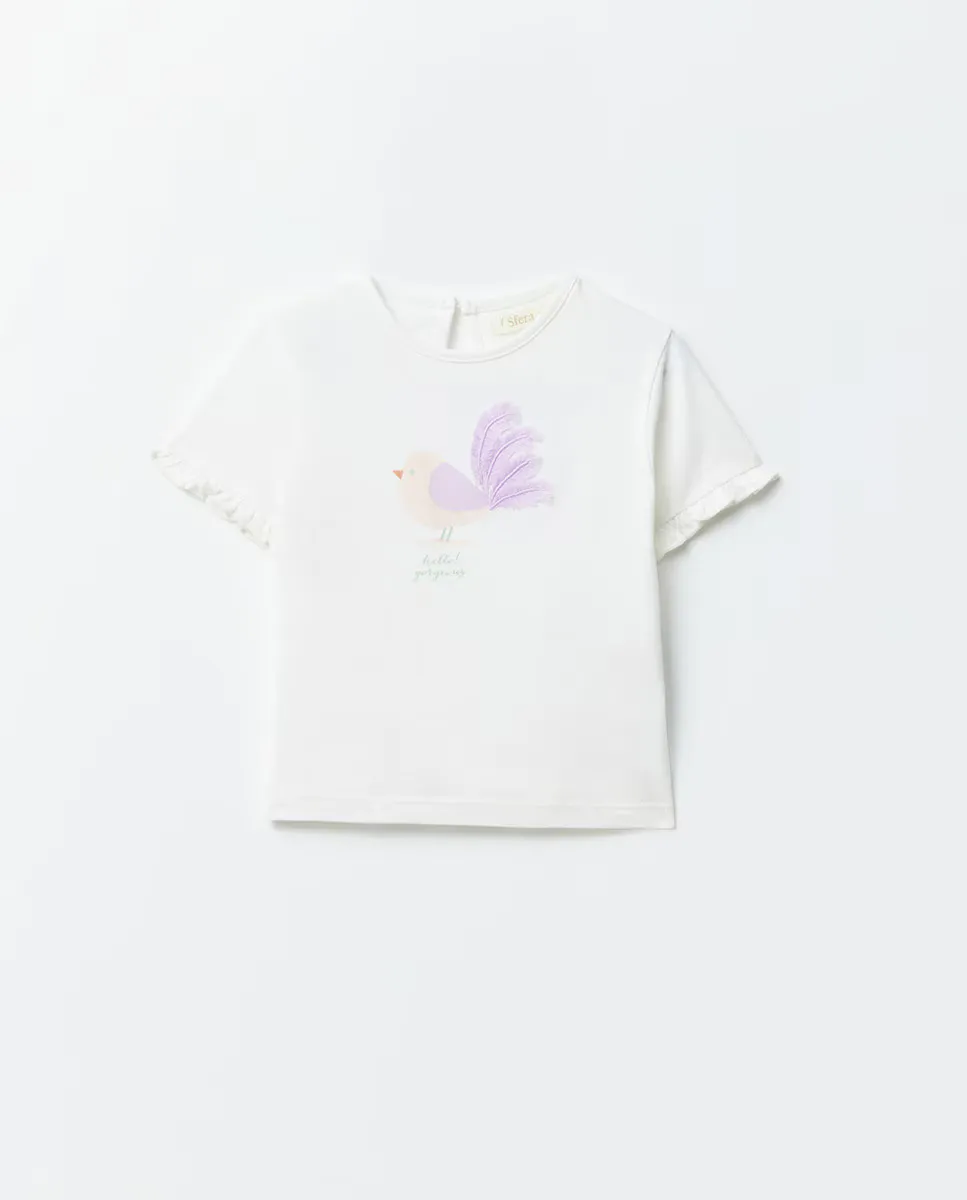 Футболка с бахромой и птицей Sfera, белый
Футболка с бахромой и птицей Sfera, белый