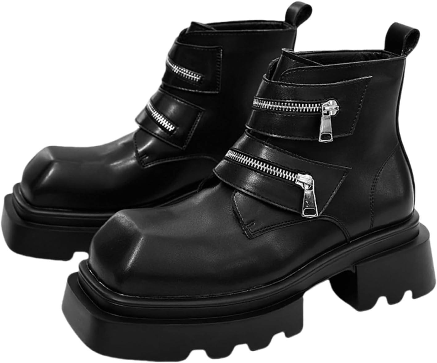 Мужские кожаные оксфорды LSHWCIFT с массивным каблуком, металлическими молниями - противоскользящая платформа для уличного стиля и музыкальных фестивалей, прочные черные ботинки с поддержкой щиколотки и декоративными пряжками
Мужские кожаные оксфорды LSHWCIFT с массивным каблуком, металлическими молниями - противоскользящая платформа для уличного стиля и музыкальных фестивалей, прочные черные ботинки с поддержкой щиколотки и декоративными пряжками