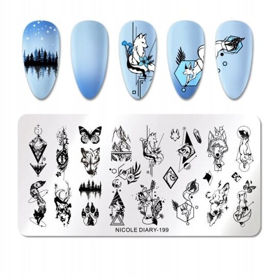 Штамп для дизайна ногтей с изображением животных Nicole Diary-199, Frezarkowo 
Штамп для дизайна ногтей с изображением животных Nicole Diary-199, Frezarkowo