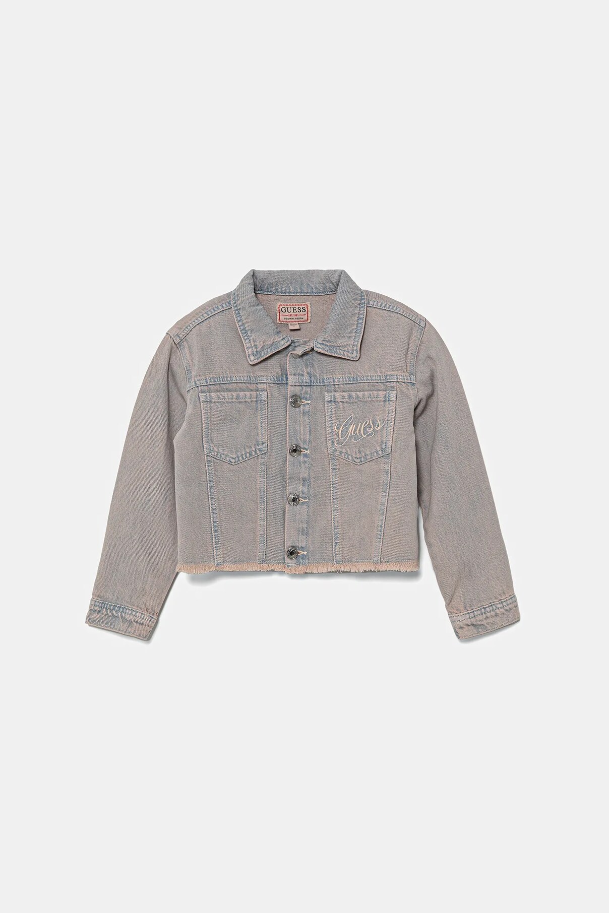 Джинсовая куртка для детей Guess, фиолетовый
Джинсовая куртка для детей Guess, фиолетовый