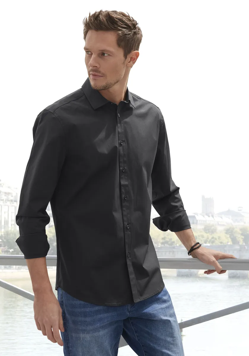 Рубашка John Devin с длинными рукавами из эластичного хлопка, обеспечивающая максимальную свободу движений благодаря эластичности, черный
Рубашка John Devin с длинными рукавами из эластичного хлопка, обеспечивающая максимальную свободу движений благодаря эластичности, черный