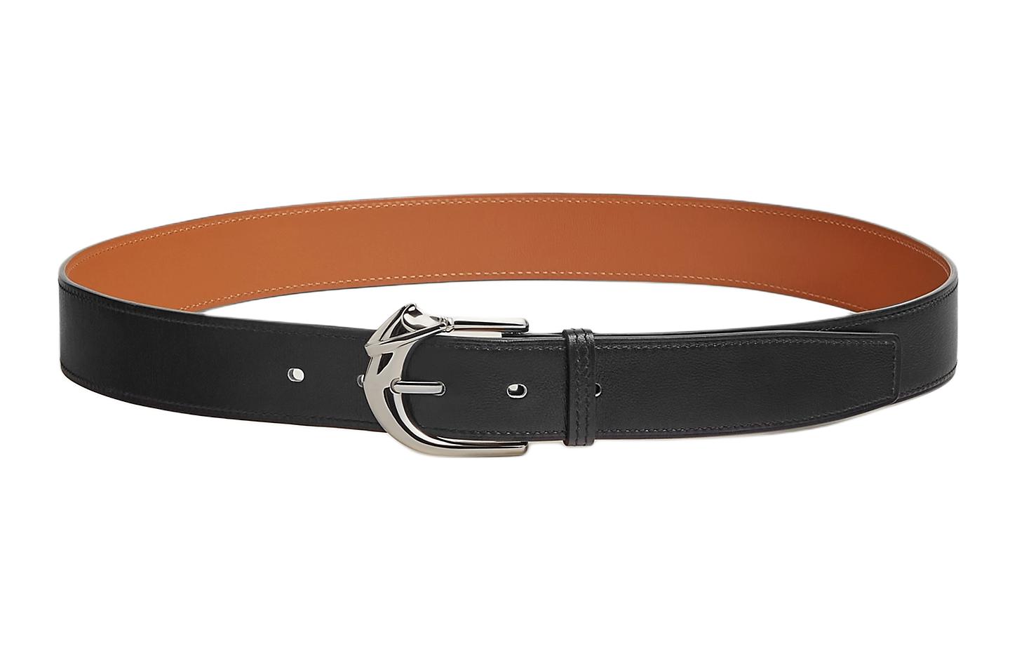 Кожаный ремень мужской с серебряной пряжкой черный ширина 3,3 см HERMES
Кожаный ремень мужской с серебряной пряжкой черный ширина 3,3 см HERMES