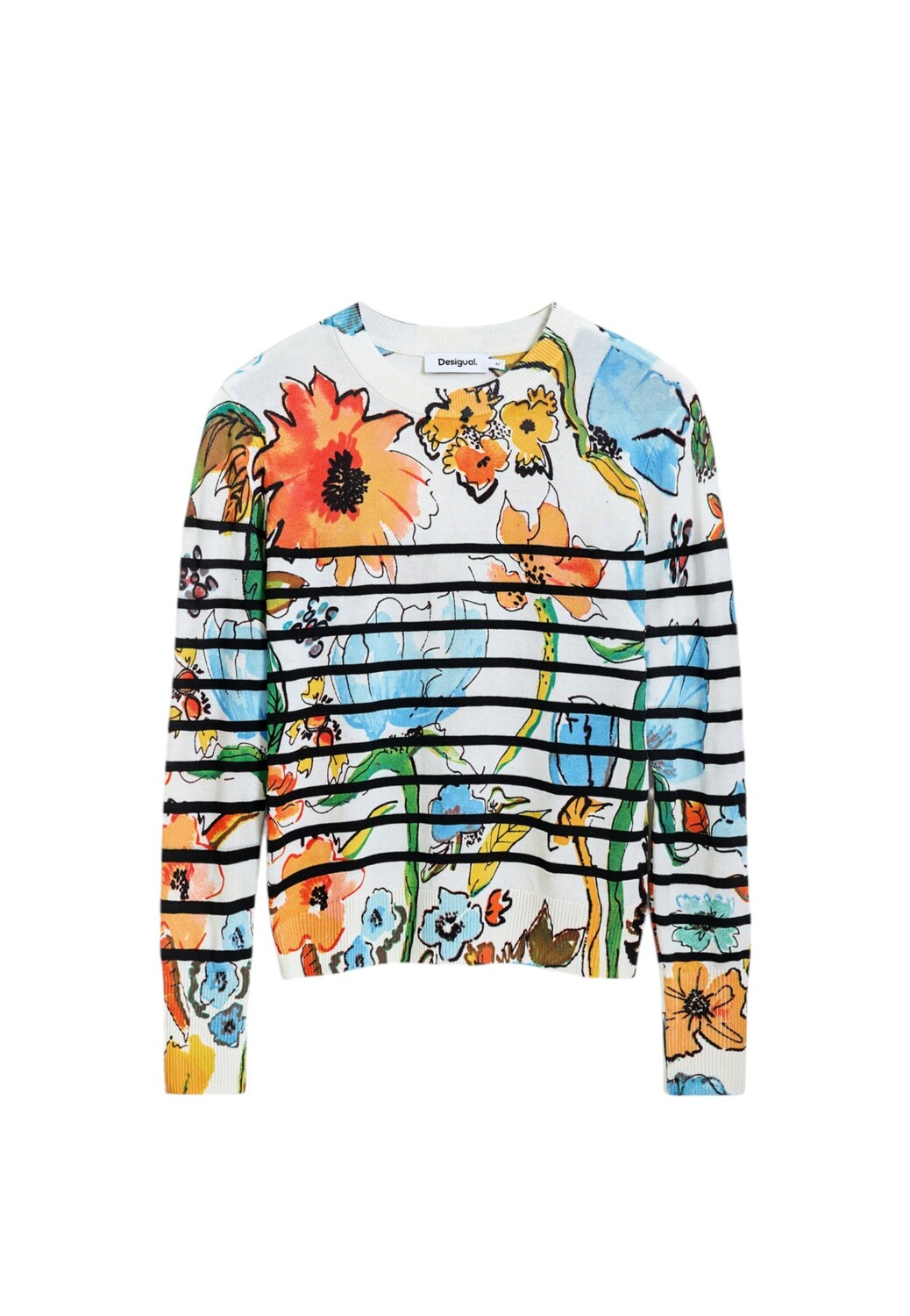 Джемпер Desigual в полоску с рисунком, белый
Джемпер Desigual в полоску с рисунком, белый