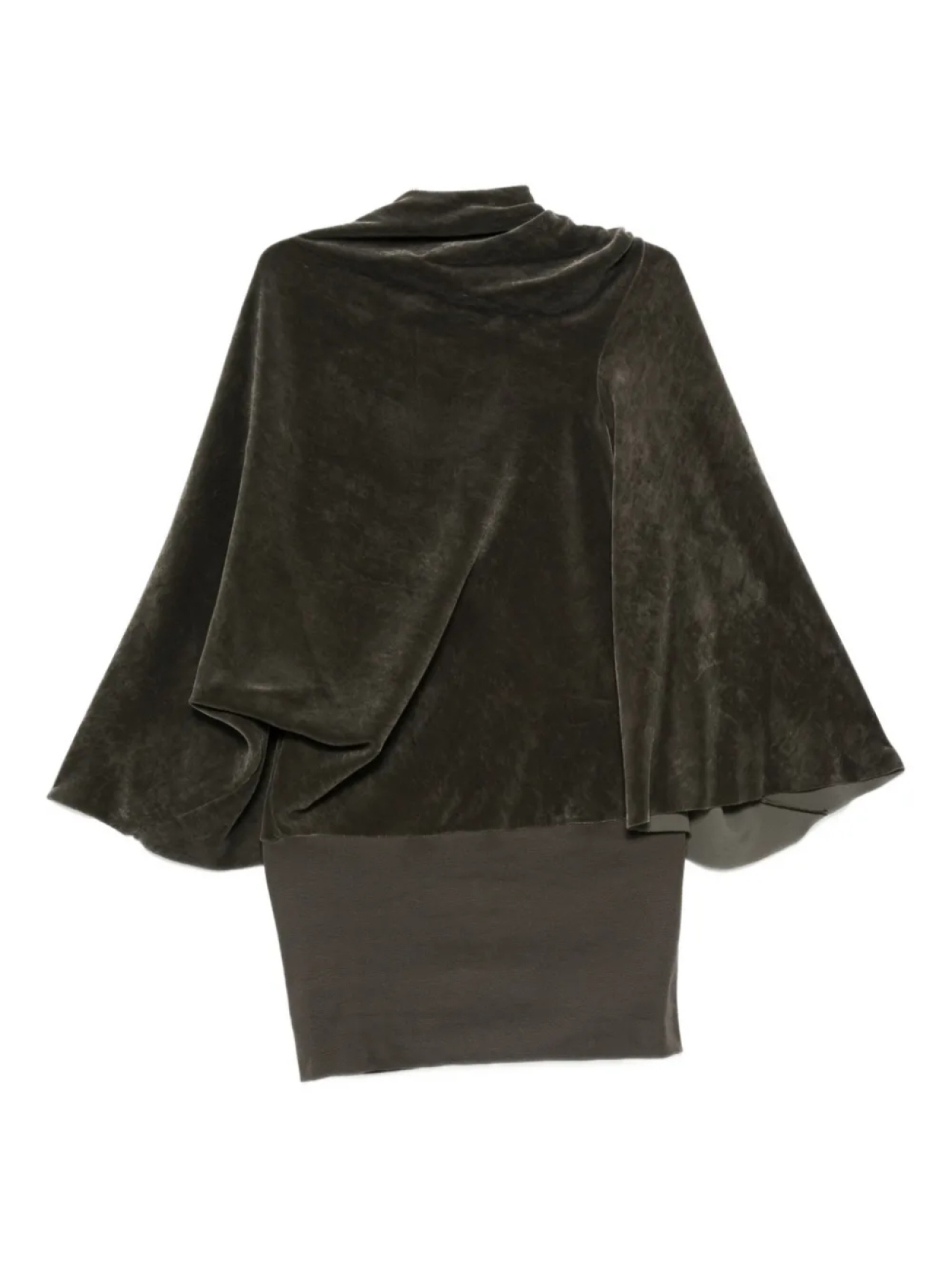 Топ с драпировкой и расклешенными рукавами от Rick Owens Concordians Cylinder, зеленый 
Топ с драпировкой и расклешенными рукавами от Rick Owens Concordians Cylinder, зеленый