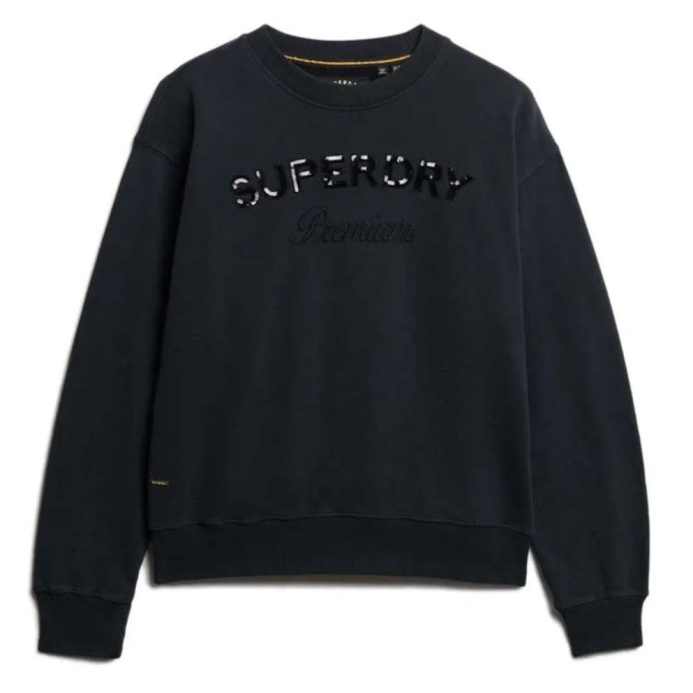 Толстовка Superdry Premium Design Loose Fit, черный 
Толстовка Superdry Premium Design Loose Fit, черный