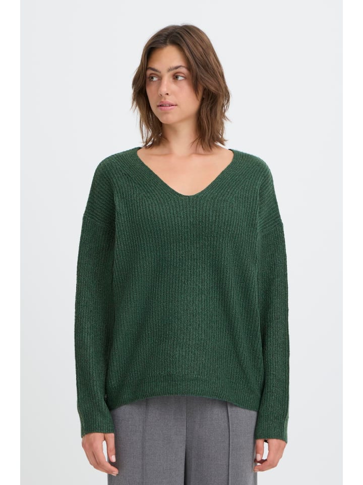 Oxmo Свитер OXCallie с V-образным вырезом, зеленый
Oxmo Свитер OXCallie с V-образным вырезом, зеленый