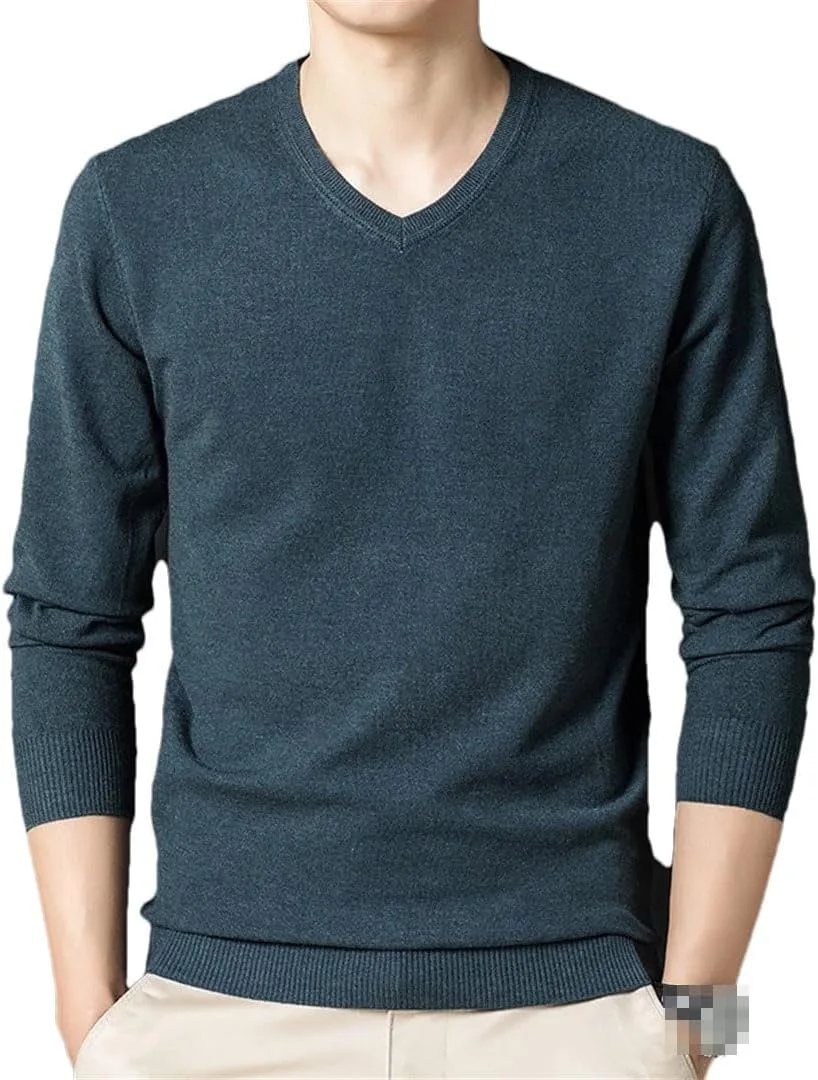 Осенний мужской шерстяной свитер V-образным вырезом
Осенний мужской шерстяной свитер V-образным вырезом