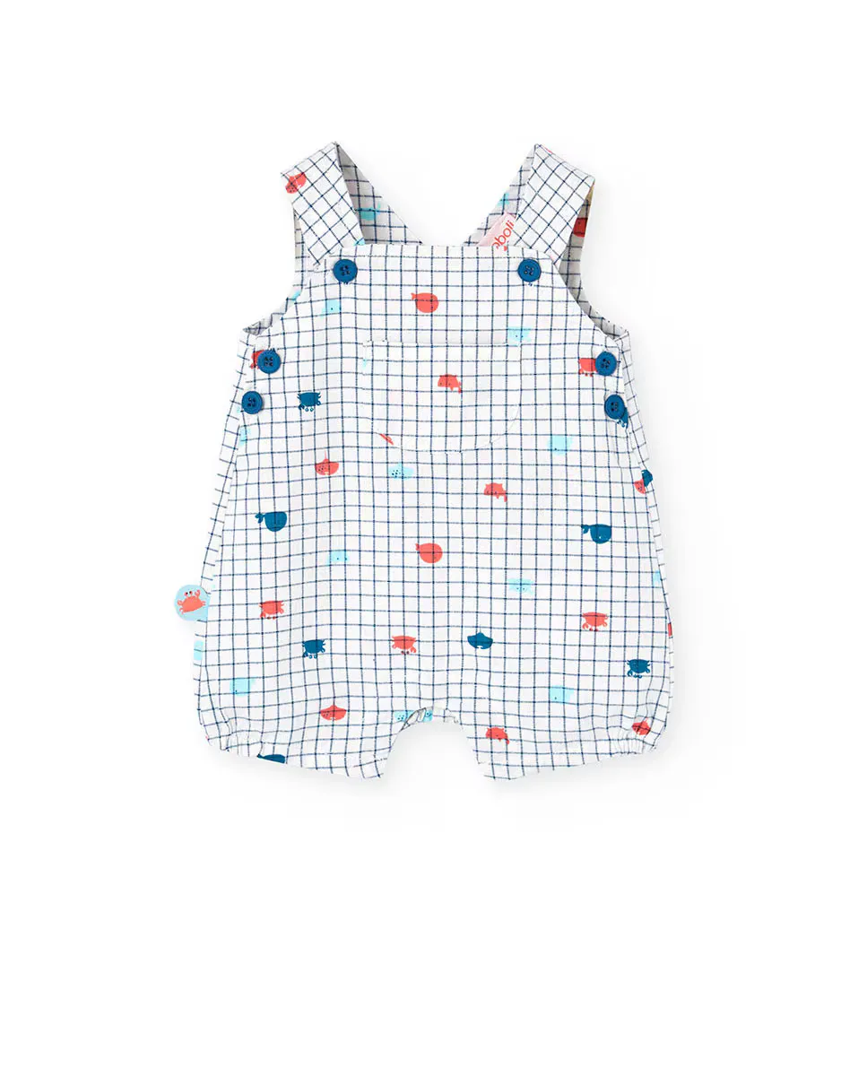 Хлопковый комбинезон для мальчика с принтом в клетку Boboli, белый
Хлопковый комбинезон для мальчика с принтом в клетку Boboli, белый