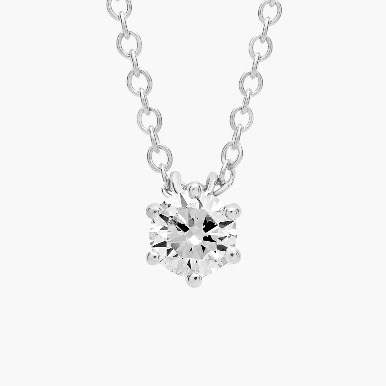 Подвеска с выращенными в лаборатории бриллиантами в форме проволочной корзины из белого золота 14 карат (1/4 карата, два цвета - FG / VS2-SI1) Blue Nile