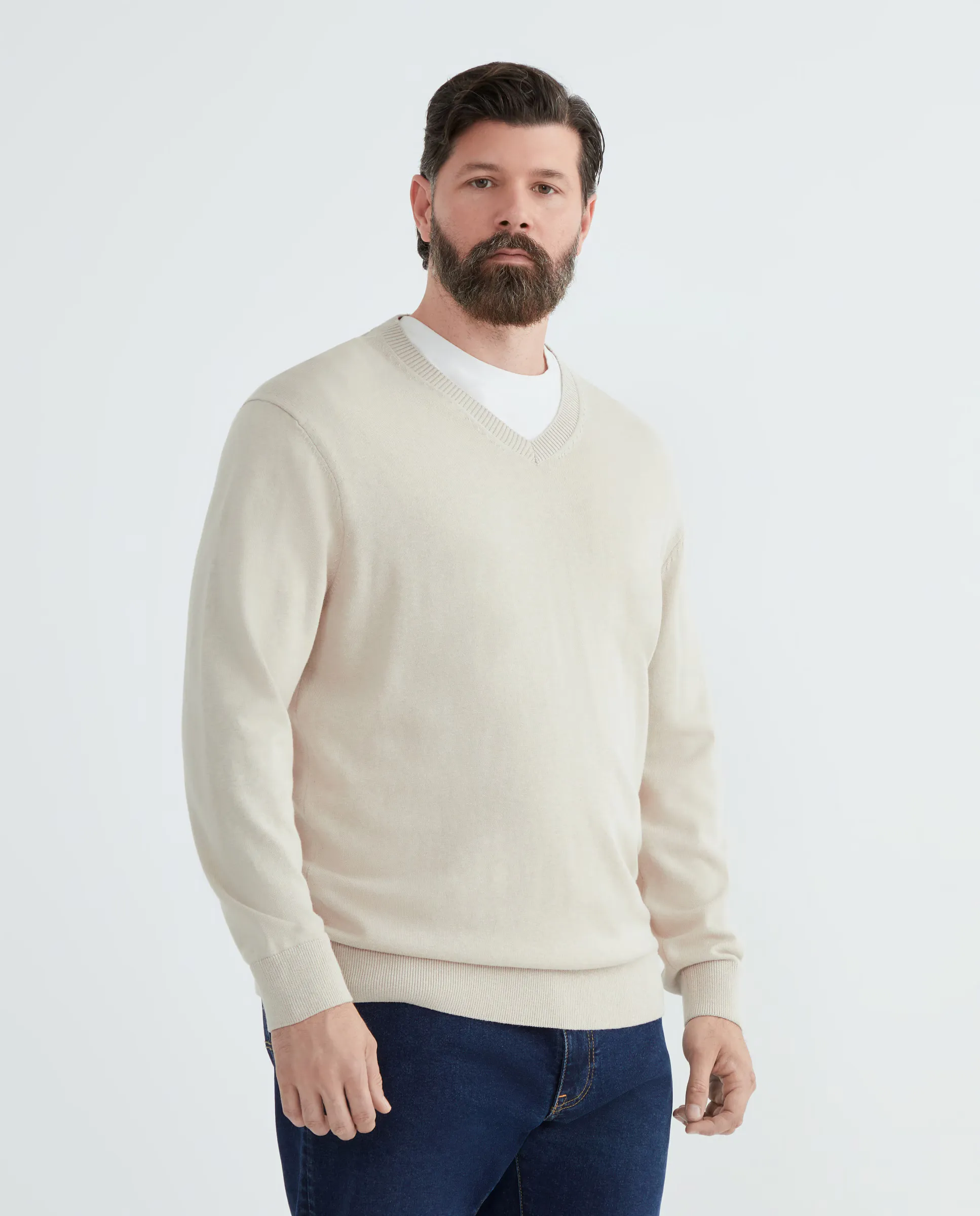 Джемпер с V-образным вырезом базовое мужское больших размеров Dustin, бежевый
Джемпер с V-образным вырезом базовое мужское больших размеров Dustin, бежевый
