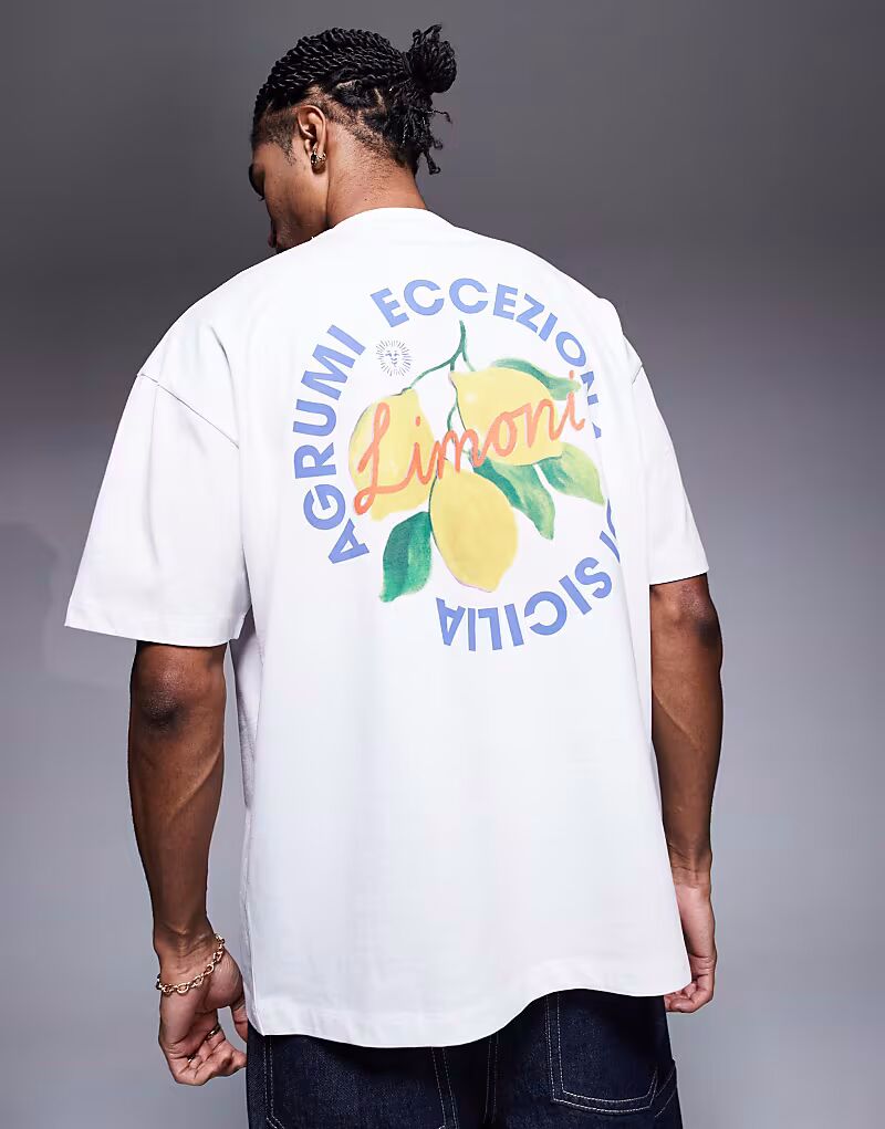 Футболка свободного кроя ASOS DESIGN с изображением фруктов белого цвета
Футболка свободного кроя ASOS DESIGN с изображением фруктов белого цвета