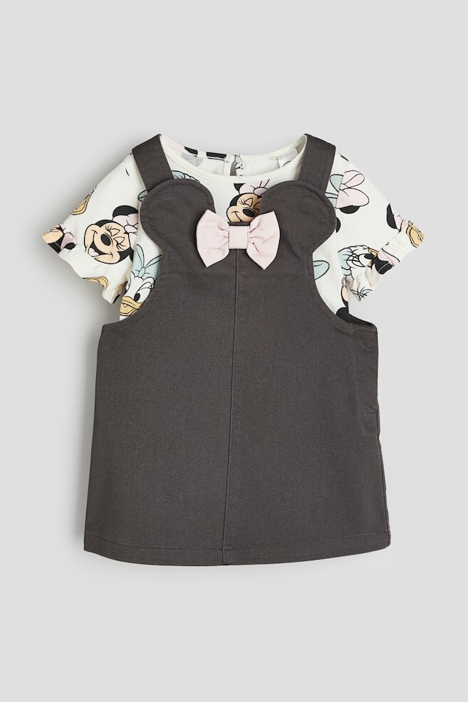 Комплект из двух предметов: рубашка и платье H&M, серый 
Комплект из двух предметов: рубашка и платье H&M, серый