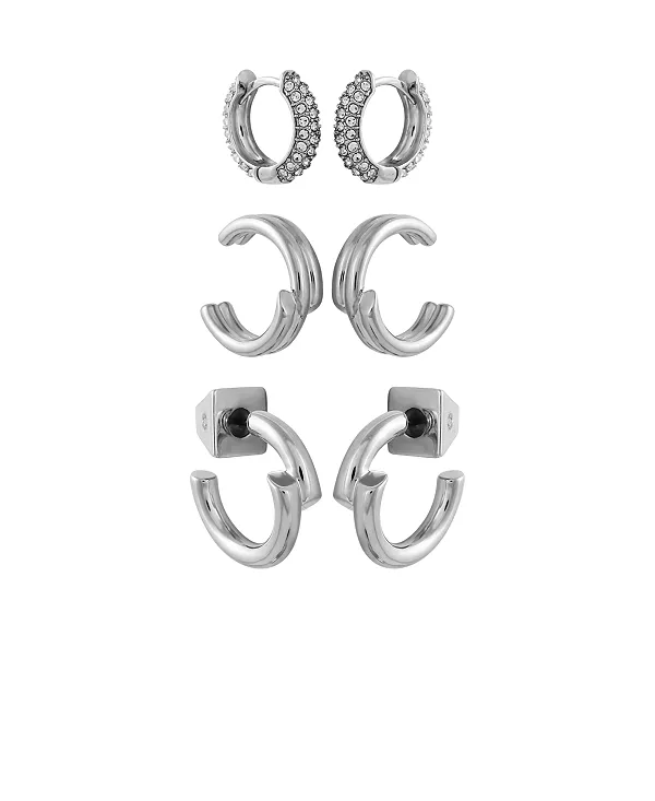 Комплект из трех серег-каффов хагги-хооп серебристого тона Vince Camuto, silver
Комплект из трех серег-каффов хагги-хооп серебристого тона Vince Camuto, silver